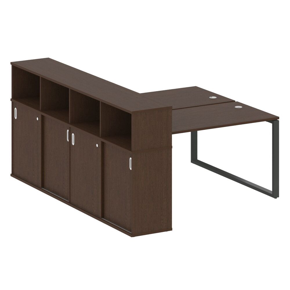 Рабочая станция на О-образном м/к с опорным шкафом-купе