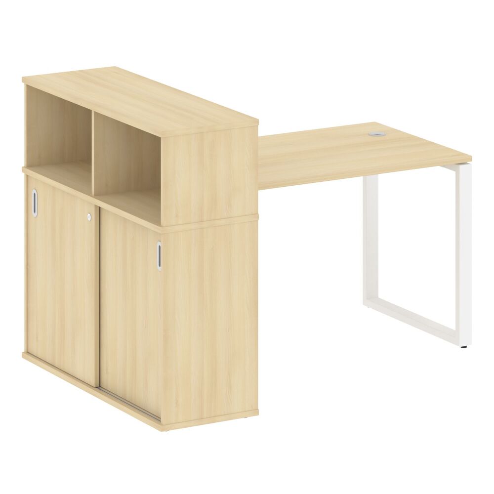 Стол письменный на О-образном м/к с опорным шкафом-купе