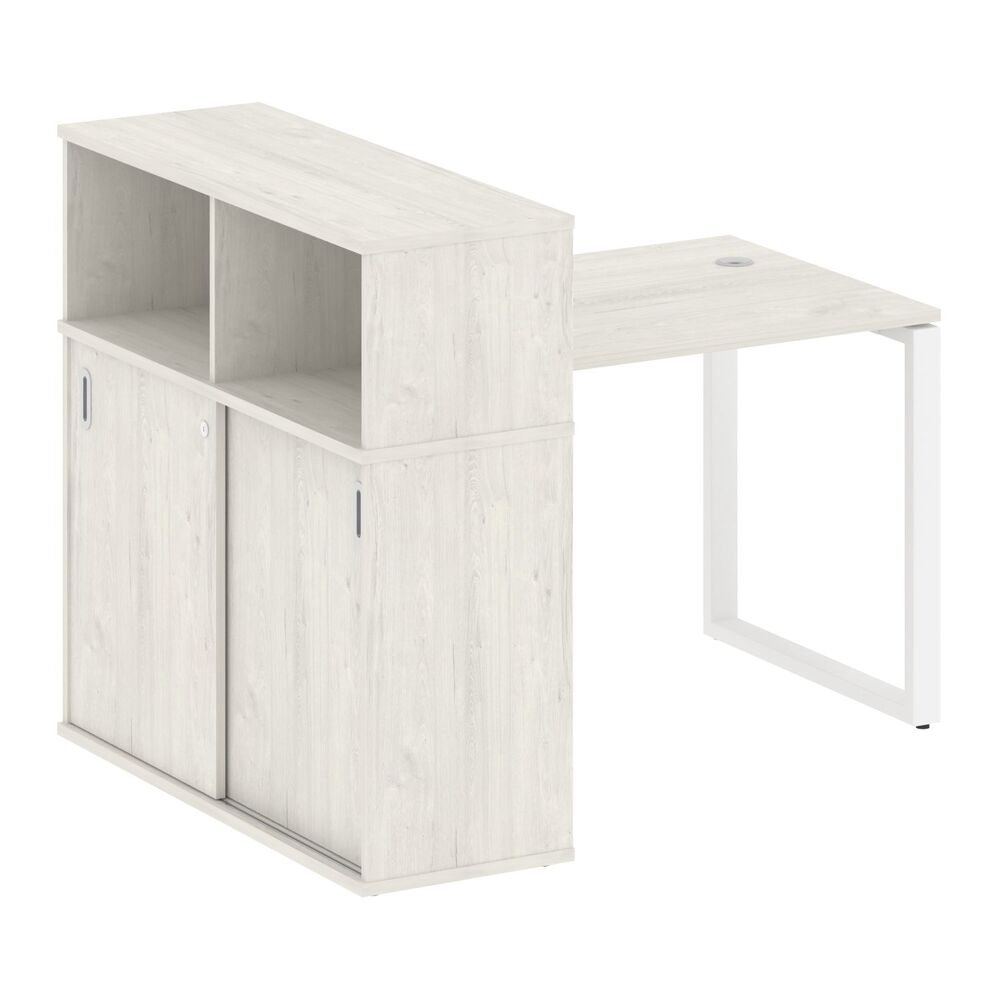 Стол письменный на О-образном м/к с опорным шкафом-купе