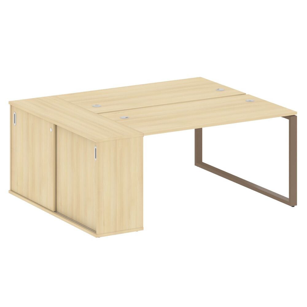 Рабочая станция на О-образном м/к с опорным шкафом-купе