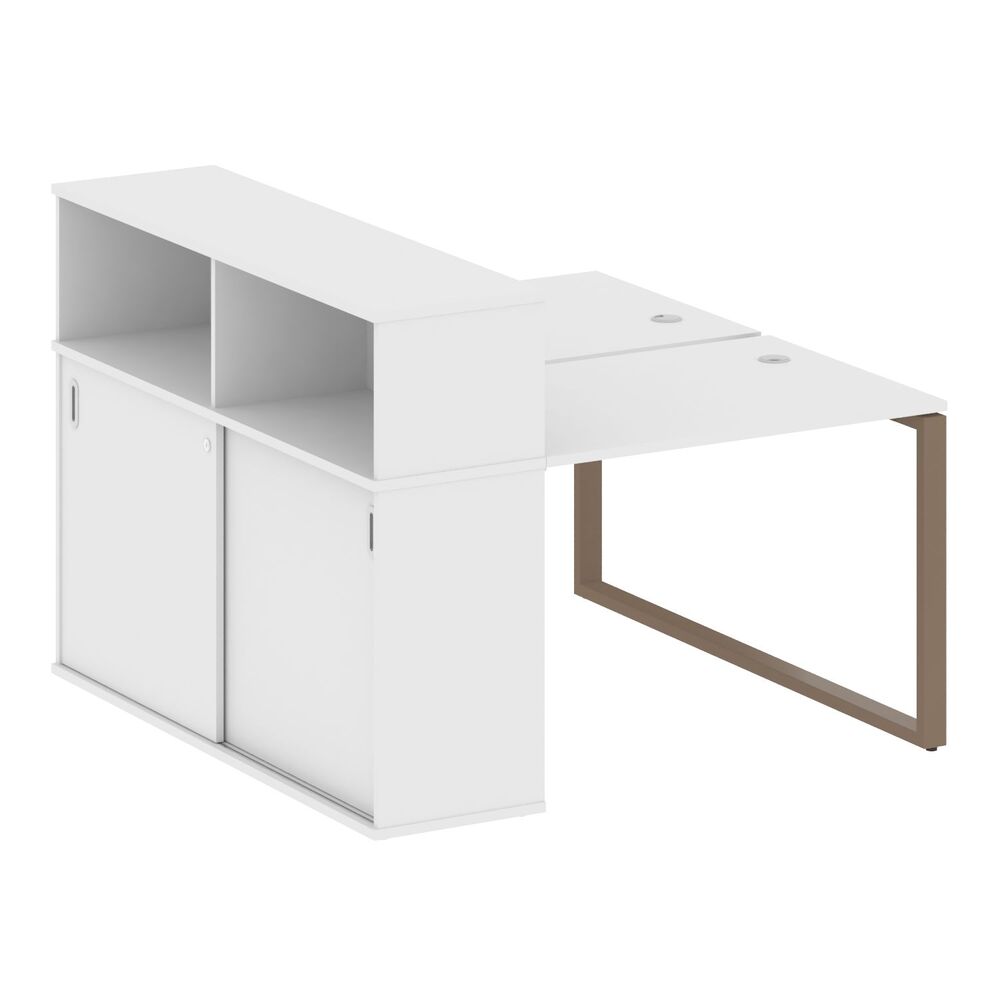 Рабочая станция на О-образном м/к с опорным шкафом-купе