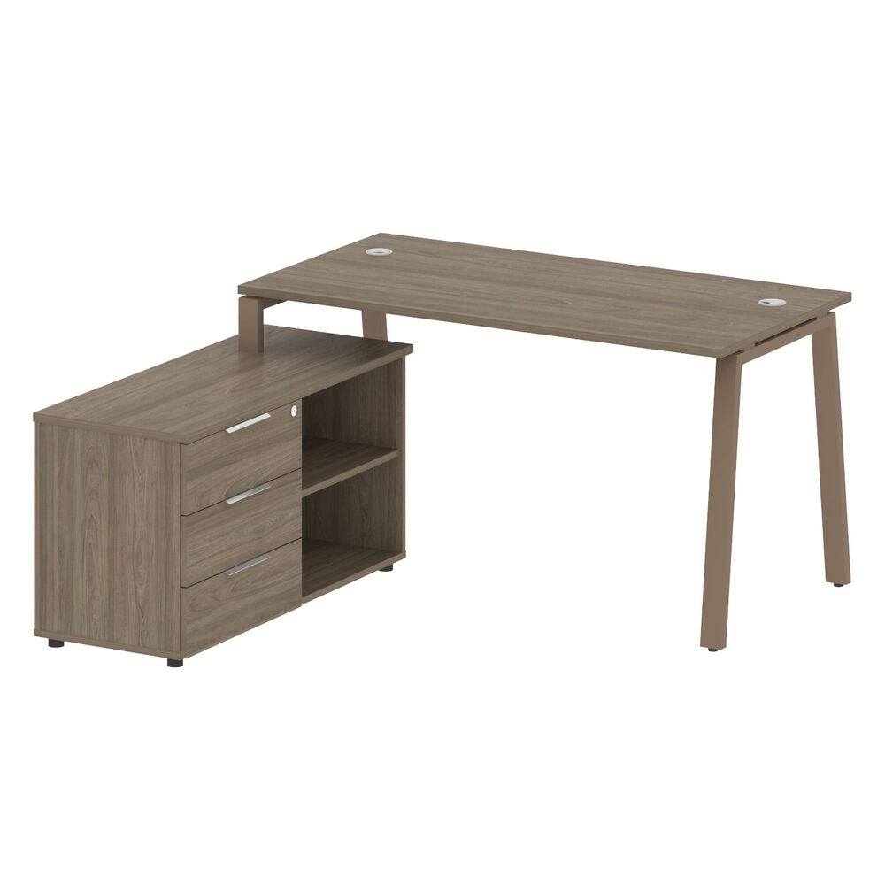 Рабочая станция на А-образном м/к с опорной тумбой левая