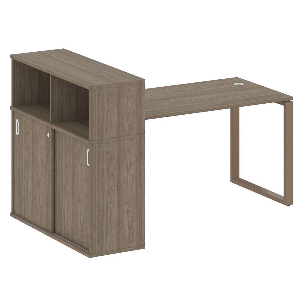 Стол письменный на О-образном м/к с опорным шкафом-купе