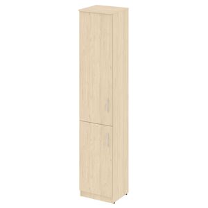 Шкаф высокий узкий (1 низкая дверь ЛДСП, 1 средняя дверь ЛДСП) левый