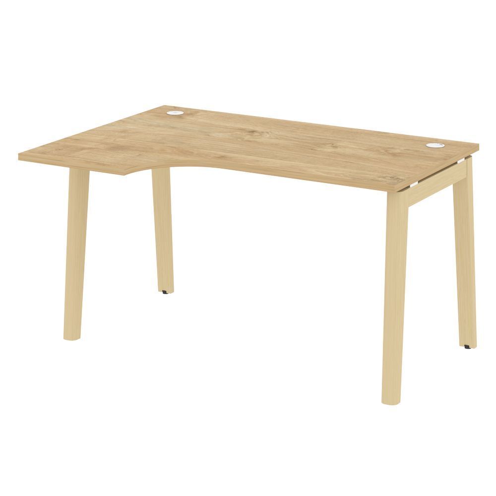 Стол эргономичный левый (опоры - массив дерева)