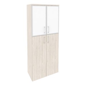 Шкаф высокий широкий (стекло белое)