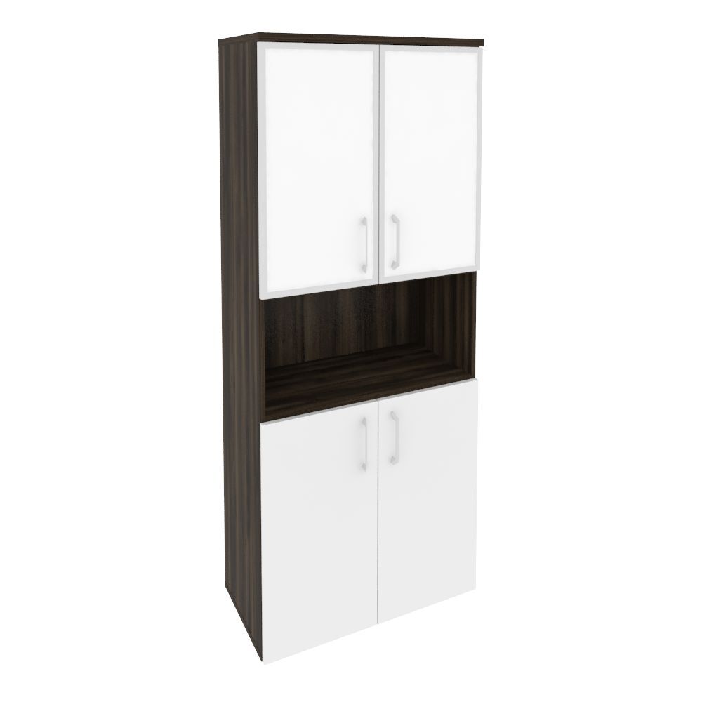 Шкаф высокий широкий (стекло белое)