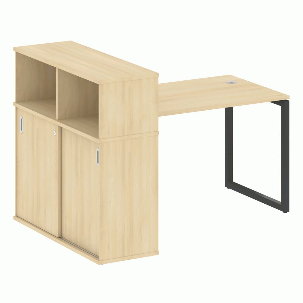 Стол письменный с шкафом-купе на О-образном м/к