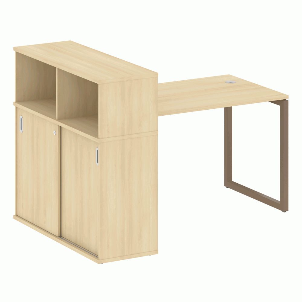 Стол письменный с шкафом-купе на О-образном м/к