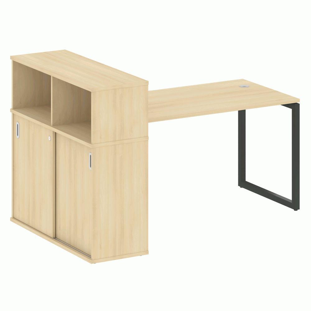 Стол письменный с шкафом-купе на О-образном м/к