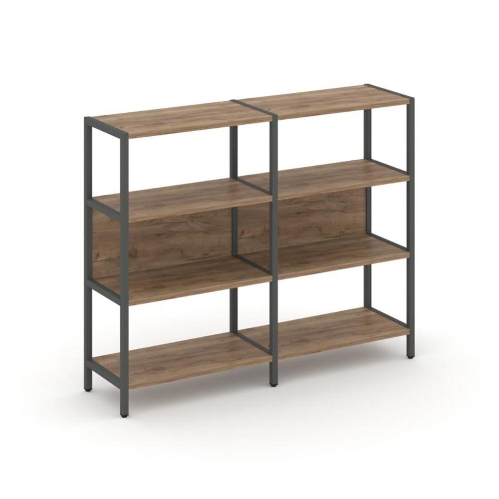 Двухсекционный стеллаж трехярусный