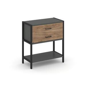 Односекционный стеллаж двухярусный с ящиками