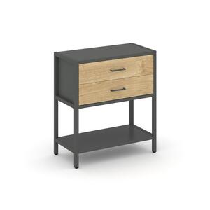 Односекционный стеллаж двухярусный с ящиками