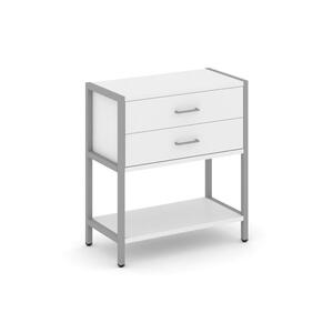 Односекционный стеллаж двухярусный с ящиками