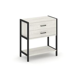 Односекционный стеллаж двухярусный с ящиками