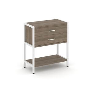 Односекционный стеллаж двухярусный с ящиками