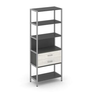 Односекционный стеллаж пятиярусный с ящиками