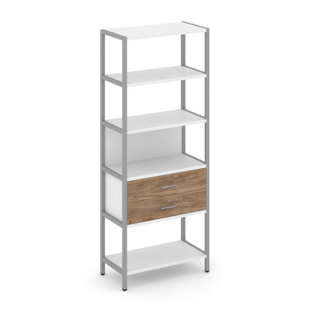 Односекционный стеллаж пятиярусный с ящиками