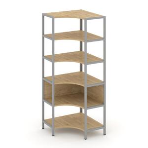 Односекционный угловой стеллаж пятиярусный