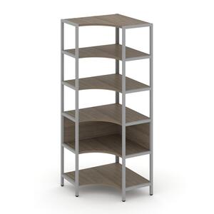 Односекционный угловой стеллаж пятиярусный