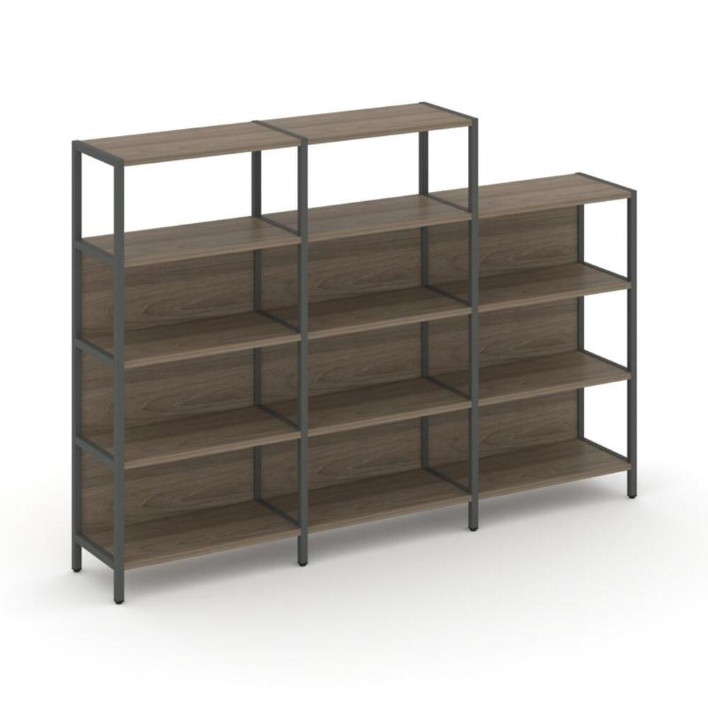 Трехсекционный стеллаж четырех/трехярусный