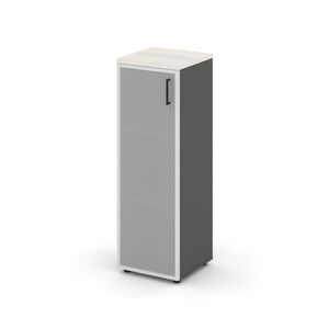 Шкаф средний узкий левый (1 средний фасад стекло сатин в раме)