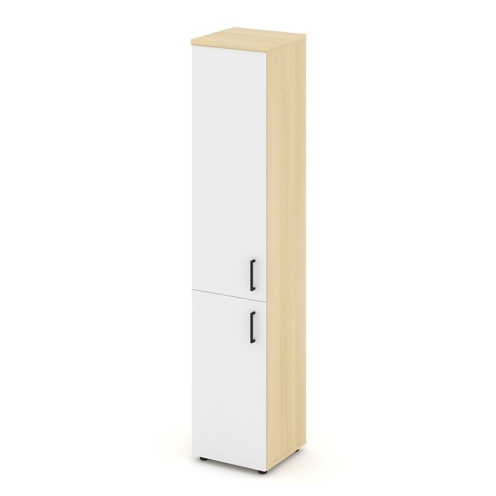 Шкаф высокий узкий левый (1 низкий фасад ЛДСП + 1 средний фасад ЛДСП)