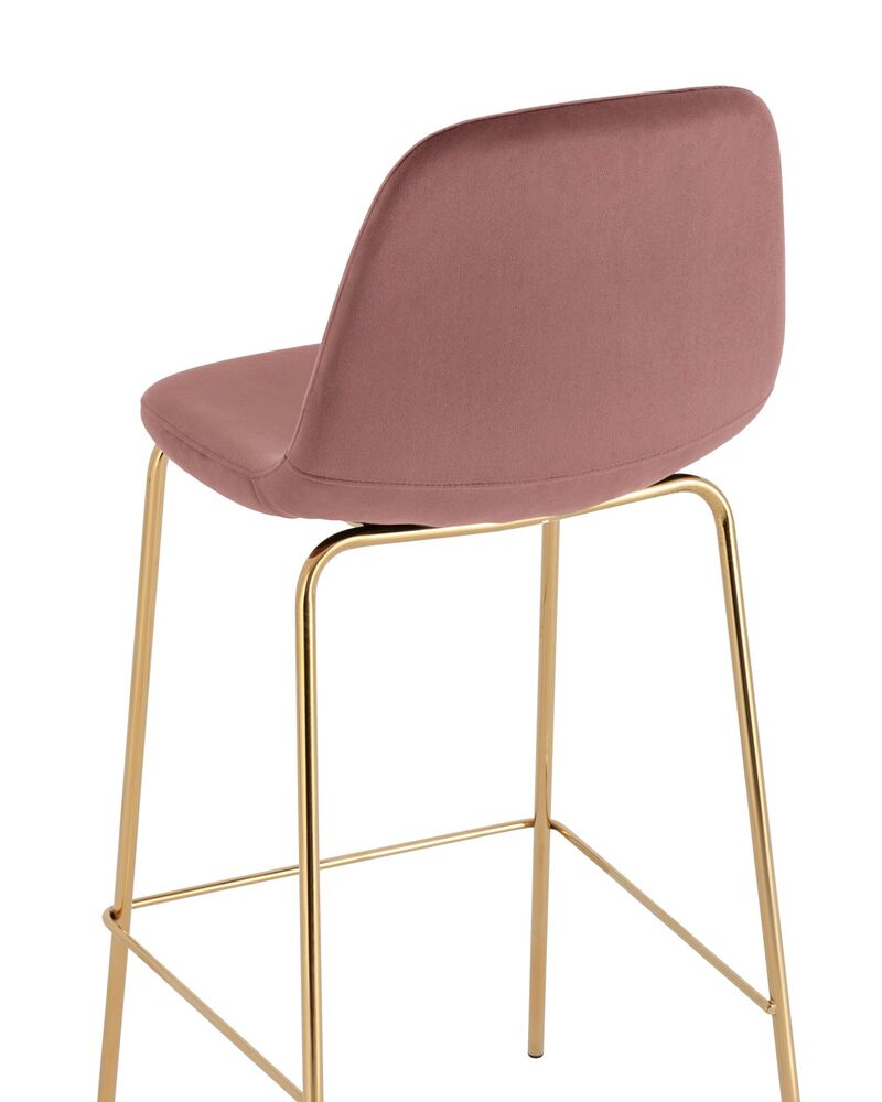 Стул барный Валенсия SN велюр пыльно-розовый золотые ножки 2 шт