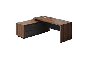 Стол руководителя на опорной сервисной тумбе (левый)