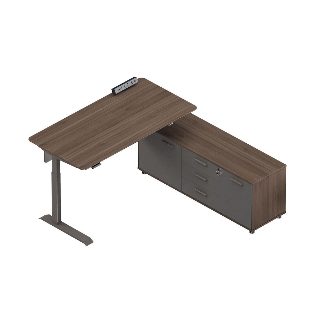 Стол на опорной тумбе, регулируемый по высоте (правый)