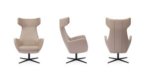 Кресло с высокой спинкой на крестовине