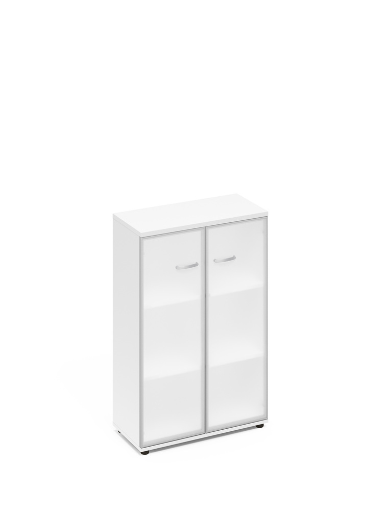 Шкаф средний со стеклом в алюминиевой рамке