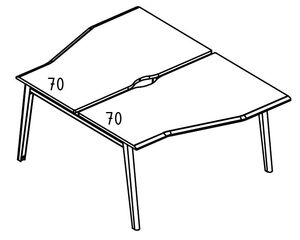 Рабочая станция "Техно" каркас МТ (1 скос) (2х160)
