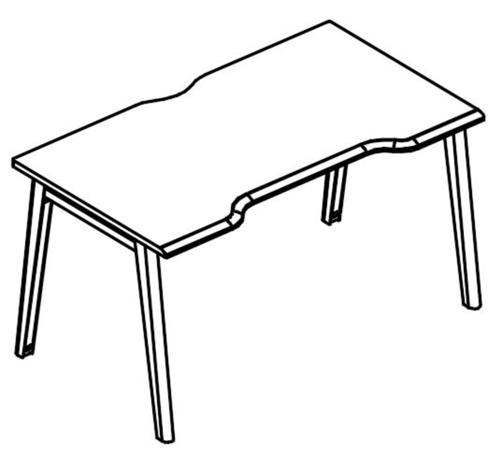 Стол Симметрия на каркасе МТ (1 скос)