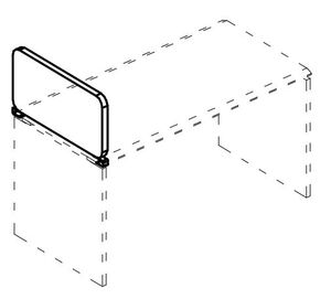 Экран торцевой тканевый на стол 70