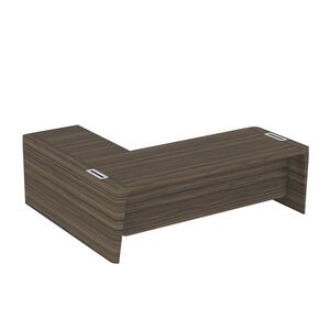 Стол для руководителя правый с приставкой на большой тумбе и фронтальной панелью