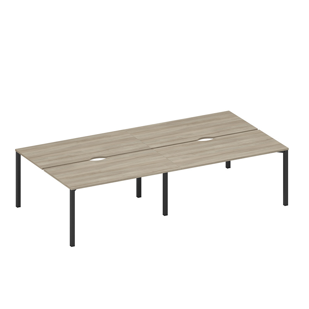 Рабочая станция на металлокаркасе, столешницы с вырезом (4*160)