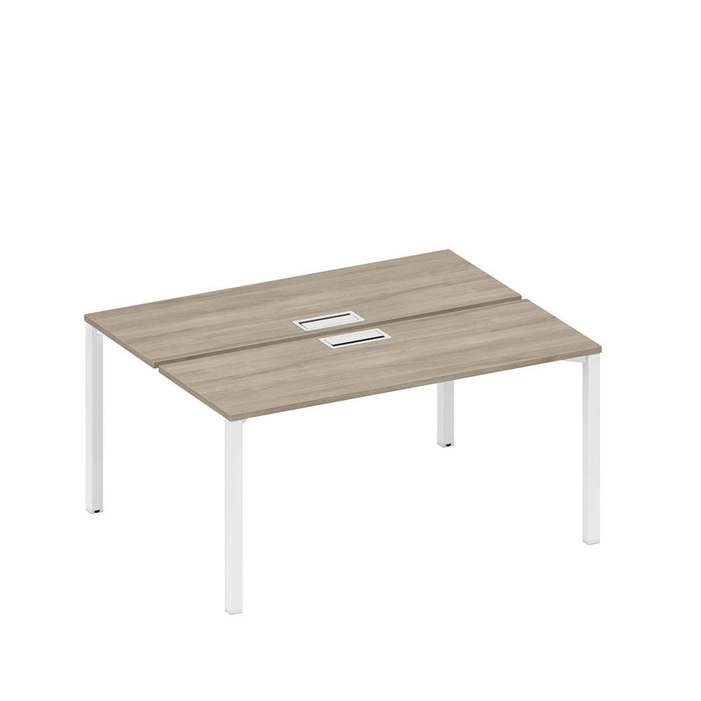 Рабочая станция на металлокаркасе, столешницы с заглушкой (2*160)