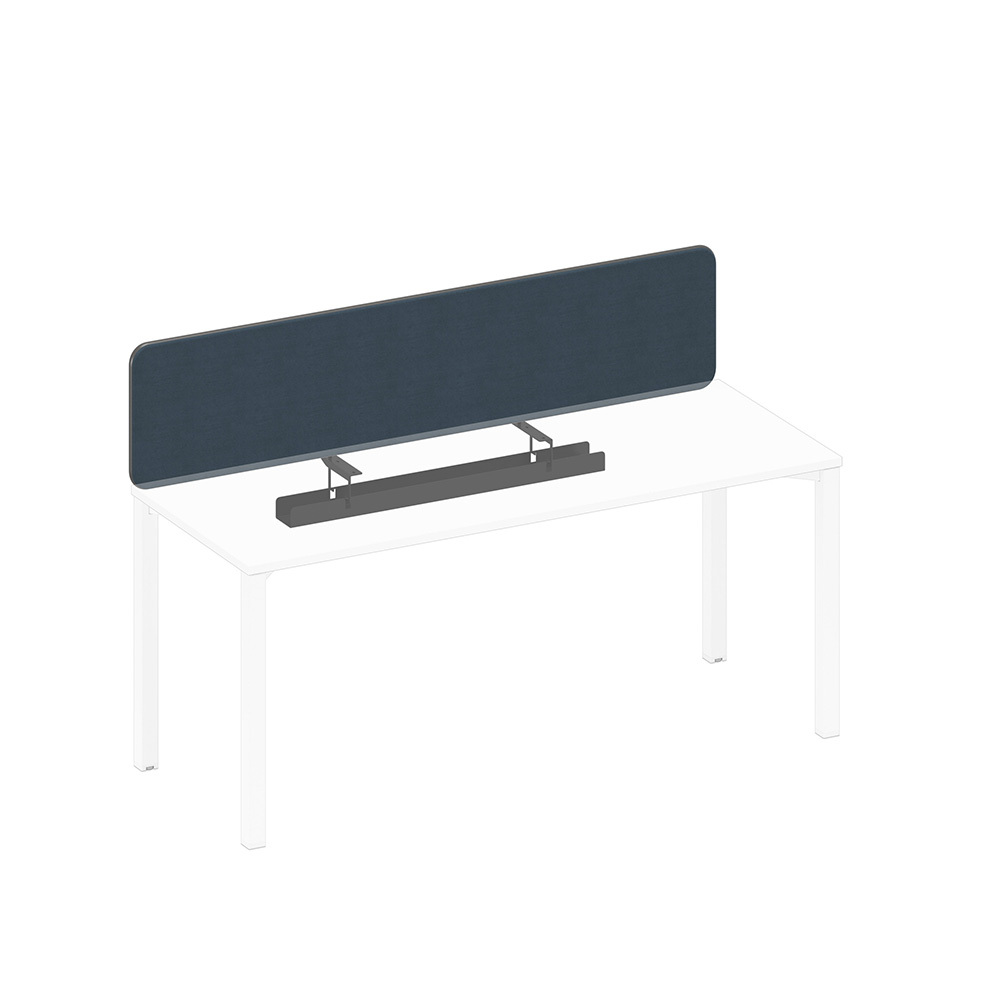 Экран настольный фронтальный тканевый с мягким наполнителем с кабель-каналом