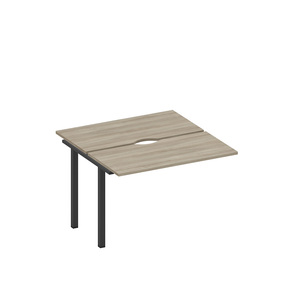 Секция стола рабочей станции на металлокаркасе, столешницы с вырезом