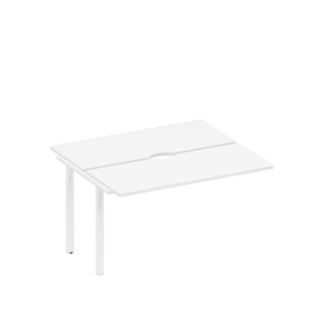 Секция стола рабочей станции на металлокаркасе, столешницы с вырезом