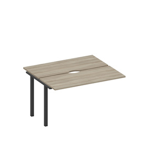 Секция стола рабочей станции на металлокаркасе, столешницы с вырезом