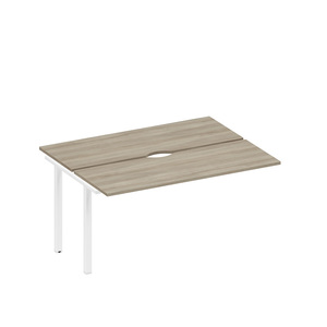 Секция стола рабочей станции на металлокаркасе, столешницы с вырезом