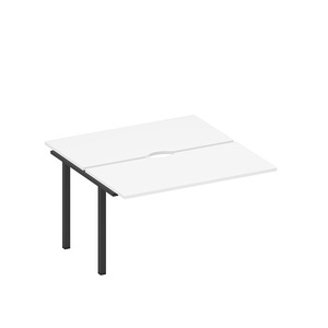 Секция стола рабочей станции на металлокаркасе, столешницы с вырезом