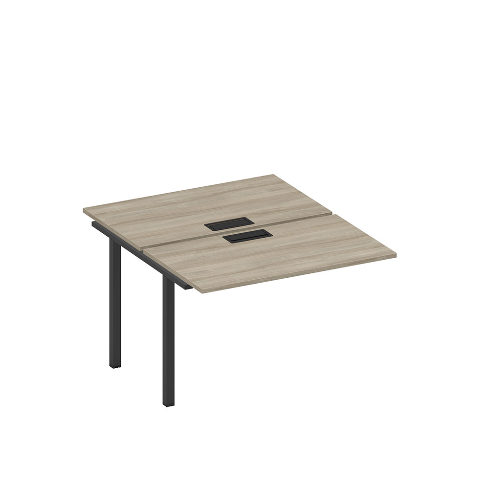 Секция стола рабочей станции на металлокаркасе, столешницы с заглушкой