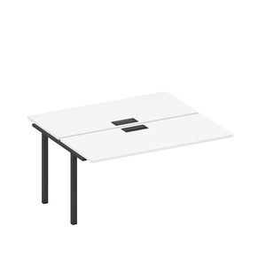 Секция стола рабочей станции на металлокаркасе, столешницы с заглушкой