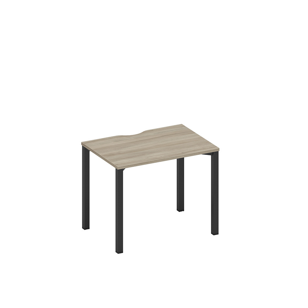 Стол письменный на металлокаркасе, столешница с вырезом