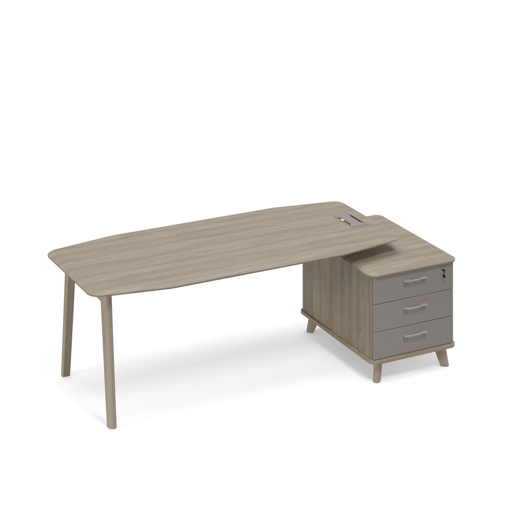 Стол руководителя на тумбе малой (тип 2) WOOD